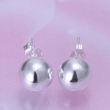 Sterling Silver Ball Stud 10MM Earrings L27