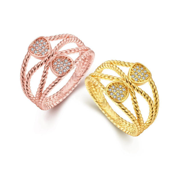 Rose Gold Plated Fashion Ring AAA Zirconia Women B263