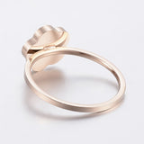304 Stainless Steel Rings Flower Gold Rose Gold Size 7 17mm Z724