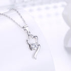 Sterling Silver Necklace Pendant Drop AAA Zirconia 18" 1MM Lobster Clasp B429