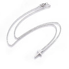 Stainless Steel Pendant Necklace Chain Cross Silver  17" Pendant: 15x8x3mm A206