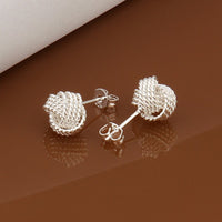 Sterling Silver Plated Ball Stud Earrings L28