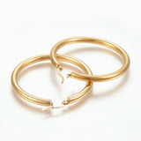 304 Stainless Steel Hoop Earrings Gold 50x48x4mm Pin 1x0.8mm  P584