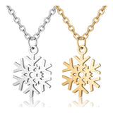 304 Stainless Steel Pendant Necklace Snowflake Stainless Steel 16" 1mm A401