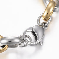 Stainless Link Steel Bracelet Stainless Steel Pendant Heart Gold Silver 8.6 A65