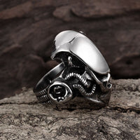 Stainless Steel Gothic Biker Tribal Ring Black Men's Unisex Alien Predator B206