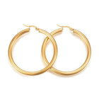 304 Stainless Steel Hoop Earrings Gold 50x48x4mm Pin 1x0.8mm  P584