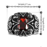 Stainless Steel Gothic Biker Tribal Ring Black Red Men's UnIsex B202