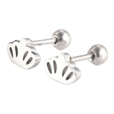 304 Stainless Steel Ear Plugs Ear Studs Crown Silver 5.5x8x2mm  1mm Z347