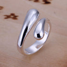 Sterling Silver Drops Plain Band Ring Size 8 B6