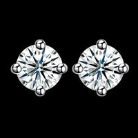 Sterling Silver Earrings  Stud AAA Zirconia  Push Back Clasp L732