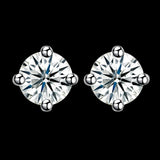 Sterling Silver Earrings  Stud AAA Zirconia  Push Back Clasp L732