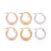 Stainless Steel Hoop Earrings Hypoallergenic Earrings Ring 15x2mm 0.7x0.8mm Z270