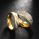 Stainless Steel Band Fashion Ring Yellow Gold Men's Unisex B459