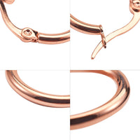 Stainless Steel Hoop Earrings Rose Gold Gold Silver 25x2mm 0.7x1mm 3Pairs Z386
