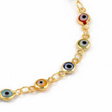 Evil Eye Necklaces Stainless Steel Lobster Gold 16.25 inches 41.3cm Z661