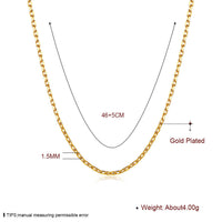 Yellow Gold Plated Necklace Chain 20 Inches 1MM Lobster Clasp B312