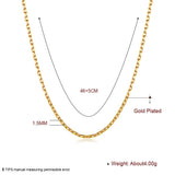 Yellow Gold Plated Necklace Chain 20 Inches 1MM Lobster Clasp B312