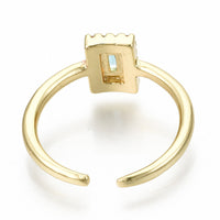 Cuff Rings Open Rings Cubir Zirconia Rectangle Gold Z732