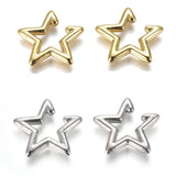 Brass Cuff Earrings Star Gold 20.5x20.5x2.5mm  P616