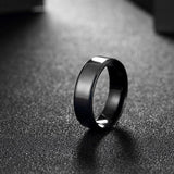 Stainless Steel Band Wedding Ring Black Men's Unisex B427