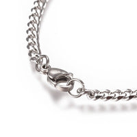 Curb Chain Twisted Bracelet Stainless Steel Lobster Silver 8" 3.5mm A61