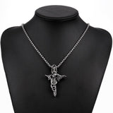 Stainless Steel Necklace Pendant Cross Biker Gothic 23" 3.5MM Lobster Clasp B223