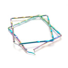Stainless Steel Geometric Hoop Earrings Rhombus 12 Gauge 78x77 2mm  1x0.6mm A201