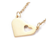 Stainless Steel Pendant Necklaces Lobster Heart Gold 18.50inches 47cm Z494