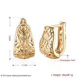 Yellow Gold Plated Earrings  Hoop Huggies  Latch Back Clasp L559