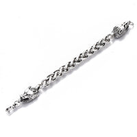 Men's Alloy Wheat Chain Bracelet Dragon Antique Silver 8.8" 22.5cm Z253