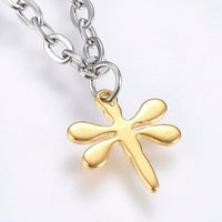 Stainless Steel Charm Bracelet Lobster Dragonfly Gold Silver Color 7.8" A73