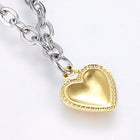 Stainless Steel Charm Bracelet Lobster Heart Gold Silver Color 7.8" 2.5mm A69