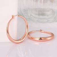 Rose Gold Latch Back Hoop Bali Earrings L124