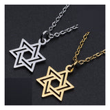 Stainless Steel Pendant Necklace Lobster Star of David Silver 15.7" 1.5mm P67