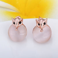 Rose Gold Epoxy Cateye Drop Stud Earrings L94