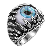 Stainless Steel  Antique Ring Black Blue Men's Unisex Claws Evil Eye B186