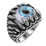 Stainless Steel  Antique Ring Black Blue Men's Unisex Claws Evil Eye B186