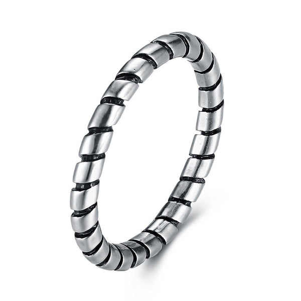 Stainless Steel Antique Black Twisted Ring Womens Band Plain B566