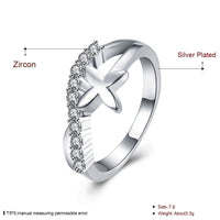 Sterling Silver Plated Fashion Ring AAA Zirconia Women B400