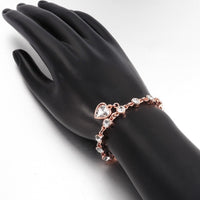 Rose Gold Plated Bracelet  Zirconia Lobster 7.5 Inches 7MM  L150