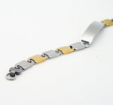 Unisex Gold Silver Tone Stainless Steel ID Bracelet