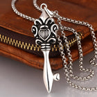 Stainless Steel Necklace Pendant  Biker Gothic 19" Inches 2MM Lobster Clasp B207