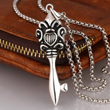 Stainless Steel Necklace Pendant  Biker Gothic 19" Inches 2MM Lobster Clasp B207