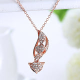 Rose Gold Plated Necklace Pendant Fox Sugar Glide Zirconia B78