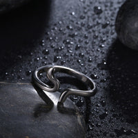 Platinum Black Gunmetal Plated Band Plain Ring Women's Black B535