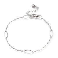 Stainless Steel Cable Anklet Bracelet Horse Eye Link Lobster Silver 8.7" Z34