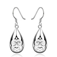 Sterling Silver Plated Earrings Drop Dangle  Fish Hook .52" L365