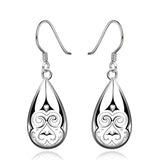 Sterling Silver Plated Earrings Drop Dangle  Fish Hook .52" L365