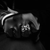 Stainless Steel Antique Gothic Biker Tribal Ring Black Men's Unisex Skull B179